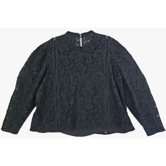 EXPRESS ~Woman Size XL~ Black Lace Career to Evening Wear Top Blouse NWT. - Picture 9 of 16